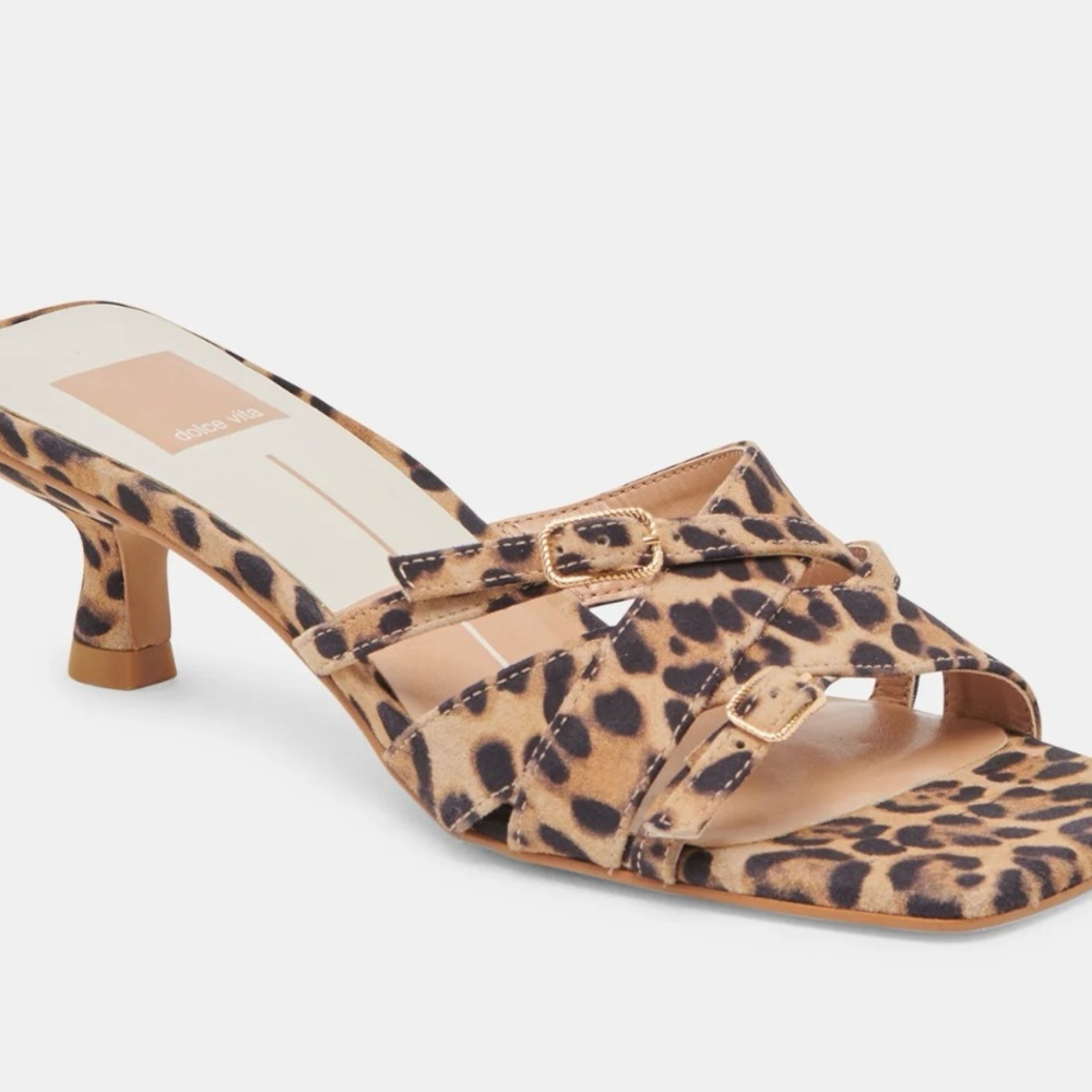 Dolce Vita Bryant leopard Heeled Sandals Shoes NEW 8.5